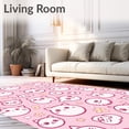 thumbnail image 2 of ODIKA 2'x3' Machine Washable Non-Slip Area Rug, Sweet Feline Portrait Cute Cat High Traffic Rug, Pink, 719136, 2 of 7