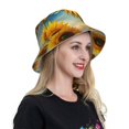 thumbnail image 6 of Sikiie Artistic Oil Painting Sunflower Reflective Double-Sided Bucket Hat, Sun Hat, for Gardening, Beaching, Camping, Hiking, Fishing, 6 of 6