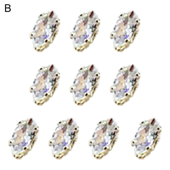 UDIYO 10Pcs Nail Ornaments Irregular Shape Rust-proof Cubic Zirconia DIY 3D Nail Ornaments Fake Nail Decor for Female