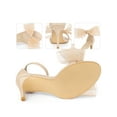 thumbnail image 4 of BLISSFUL STEP Women's Open Toe Ankle Strap Bow Tie Stiletto High Heels Sandals, 4 of 6
