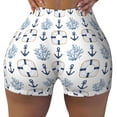 thumbnail image 2 of Daiia Sea Vacations Pattern Women's Workout Shorts Biker Shorts - High Waisted Workout Spandex Tummy Control Gym Running Yoga Shorts-Medium, 2 of 8