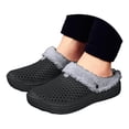 thumbnail image 2 of Mostsola Furry Lined Clogs for Women Men Winter Fuzzy Slippers Hollow out Slip on House Shoes, 2 of 9
