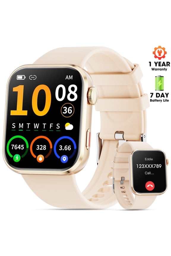 Smart Watch for Men Women, 2026 Smartwatch(Metal body) , 1.93" New Fitness Watch with Answer/Make Call/120+ Sport Modes/Pedometer/IP68 Waterproof, Fitness Tracke Fits for Android/iPhone,Pink
