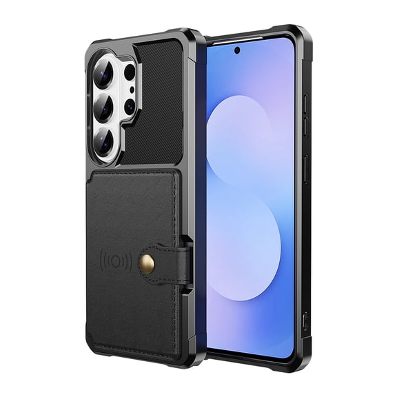 for Galaxy S26 Ultra Wallet Case, RFID Blocking Card Holder Slot Kickstand Magnetic Button Women Men Heavy Duty Shockproof Rugged Back Case Cover for Samsung Galaxy S26 Ultra, Black