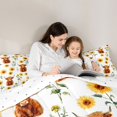 thumbnail image 4 of Manfei Kawaii Highland Cattle King Size Comforter Sets 3pcs,Floral Animal Comforters King Size,White Yellow,1 Comforter and 2 Pillowcases,Reversible, 4 of 6