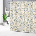 thumbnail image 2 of Country Wildflower Shower Curtain Decor,Blue and Yellow Floral Green Leaf Plant on Beige Shower Curtain for Bathroom 72X72 inch Polyester Fabric Bathroom Decoration Bath Curtains Hooks Included, 2 of 6