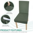 thumbnail image 4 of 6 Packs Latest Checkered Dining Chair Slipcover Parsons Chair Furniture Protector Stretch Chair Covers for Dining Room, Restaurant, Kitchen, Party (Army Green), 4 of 7