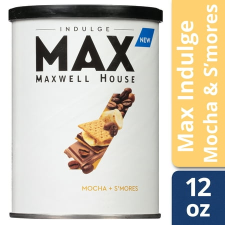 (3 pack) MAX Indulge by Maxwell House Mocha S'Mores Instant Coffee, 12 oz Canister