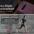 thumbnail image 5 of KONEE Wireless Charging Foldable Faux Leather Flip Case with Card Slot Google Pixel 7 Pro, Red, 5 of 8