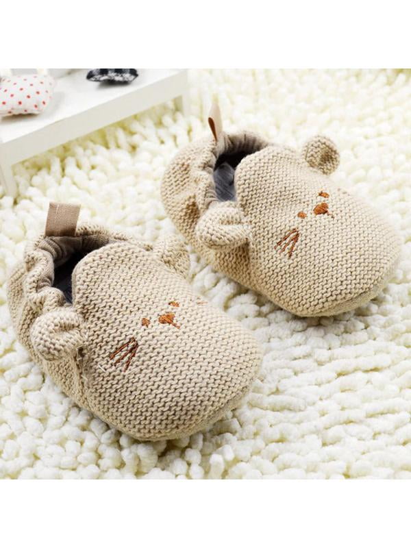 Newborn Baby Girl Boys Cotton Soft Sole Crib Shoes Anti-slip Prewalker Shoes 0-18M