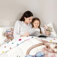 thumbnail image 4 of Erosebridal Kawaii Rabbit Bunny Twin Comforter Sets,Cute Easter Eggs Kawaii Blossom Floral Bedding Set For Girls Kids Reversible 2pcs, 4 of 7