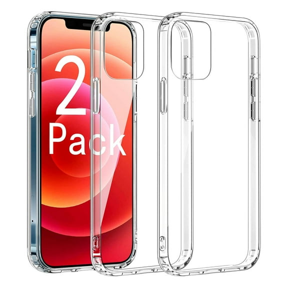 Case for Apple iPhone 12 Pro Max (6.7") 2 Pack Crystal Clear Acrylic Back Reinforced TPU Hybrid Shock Absorption Sturdy Thin Cover for iPhone 12 Pro Max by Xcell