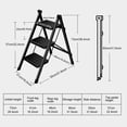 thumbnail image 5 of Koiauber 3 Step Folding Ladder 330 Lbs Capacity Portable Ladder with Anti-Slip Wide Pedals Adults Household Herringbone Ladder Step Stool, 5 of 7