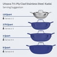 thumbnail image 5 of Tramontina Utsava 1.8-Quart Tri-Ply Clad Stainless Steel Kadai with Lid - Induction & Oven Safe, 5 of 13