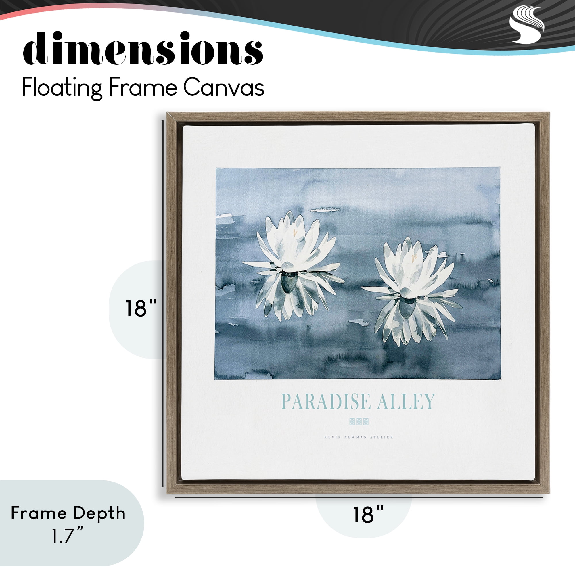 Stupell Industries Paradise Alley Water Lilies Brown Framed Floater Canvas Wall Art, design by Jadei Graphics