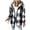 Black, variant on Womens Plaid Shacket Jacket Long Corduroy Shirt Long Sleeve Button Down Shirts Casual Lapel Button Down Fall Coats Fashion Thick Winter Jackets Flannel Trench Coats