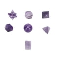 thumbnail image 1 of 7 Uds. De cristales curativos de chakras, patrones geométricos, piedra semipreciosa, adorno decorativo de cristales de energía positiva, color morado, 1 of 5