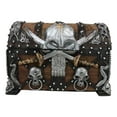 thumbnail image 3 of Ebros Pirate Skull With Crossed Dagger Blades Treasure Chest Box Jewelry Box 5"L, 3 of 9