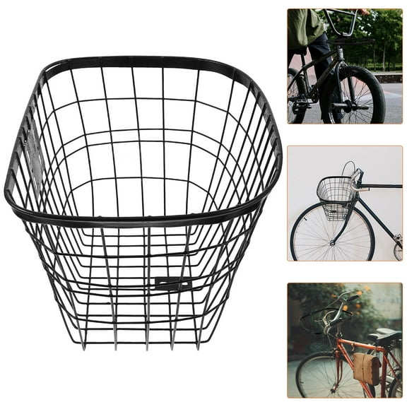 RENACLIPY Durable Bicycle Basket Black Secure Attachment for Bike Storage