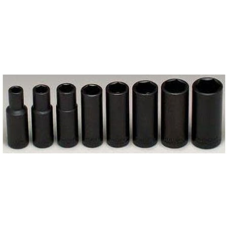 UPC: 0076799003140 | Wright Tool 8 Piece Deep Impact Socket Sets  3/8 in  6 Point – 1 SET (875-314)
