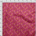 thumbnail image 3 of oneOone Cotton Cambric Pink Fabric Leaves & Flowers Floral Quilting Supplies Print Sewing Fabric By The Yard 56 Inch Wide, 3 of 4