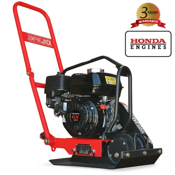 JUMPING JACK 5.5 HP Vibratory Plate Compactor Tamper for Dirt Asphalt Gravel Soil Compaction Powered by Honda GX160 Engine