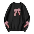 thumbnail image 4 of Bibifish Sweatshirts For Women Cute Embroidered Bow Print Graphic Fall Soft Sweatshirts Casual Long Sleeve Crewneck Pullover Tops, 4 of 4
