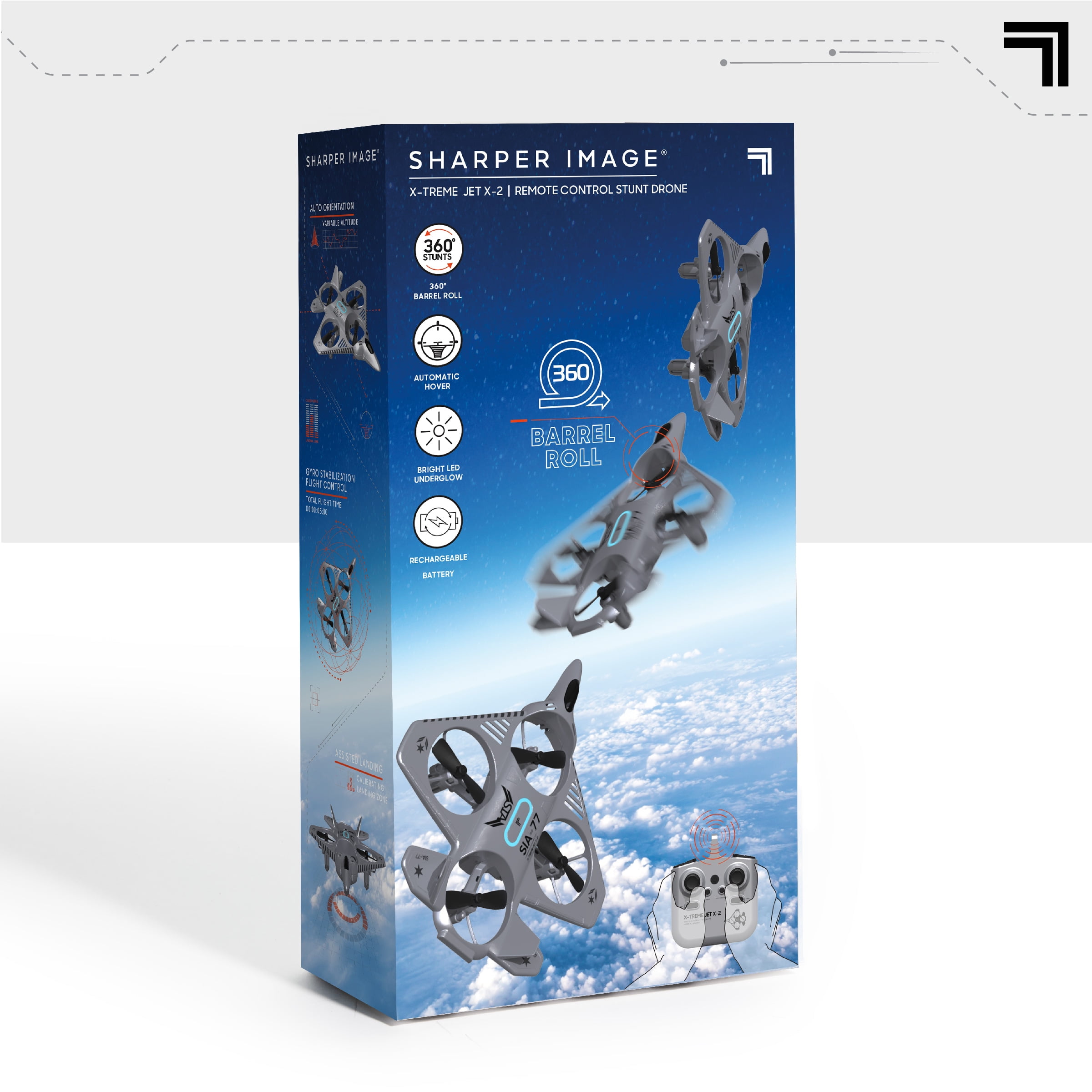Sharper Image Extreme Jet High-Performance Remote Control Drone with 2.4 GHz Long Range Wireless Control, Grey