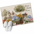 thumbnail image 6 of Spring Flowers Bathroom Rug Washable 2x3 Entryway Rug Non Slip Farmhouse Hydrangea Sunflowers Bunny on Linen Front Door Mat Low Pile Indoor Doormat Throw Floor Carpet for Kitchen Bedroom Entrance, 6 of 8