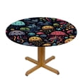 thumbnail image 3 of PIKWEEK  Colorful Skull Heart Round Fitted Tablecloth Elastic Edge Waterproof Oil-Proof Table Cover Stain-Resistant Table Cloth Fits Round Tables, 3 of 7