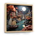 thumbnail image 2 of Designart "Of Adventure Port Port wall art II" Port Landscape Floater Framed Canvas Wall Art, 2 of 7