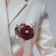 thumbnail image 5 of Flor de cinta para el ojal de hecha a mano para la decoración del novio y los de cena , burdeos Vino Nuevo BLESIY Ramillete de rosas, 5 of 8