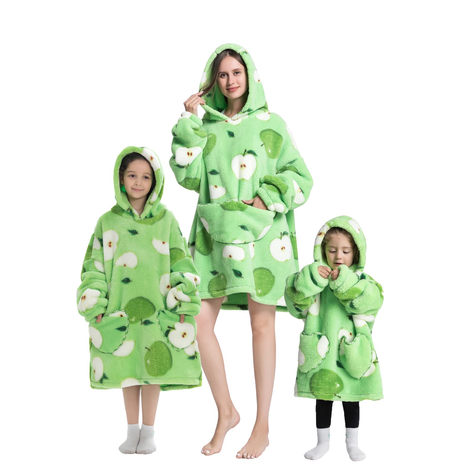 Wearable Blanket Hoodie, Oversized Sherpa Blanket Hoodie Sweatshirt for