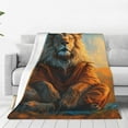 thumbnail image 4 of Cauagu Prairie Meditating Lion Pattern Flannel Bed Blankets,Fleece Blanket Comfortable Air Conditioning Blanket for Sofa Bed Travel Couch & Living Room -80"x60", 4 of 8