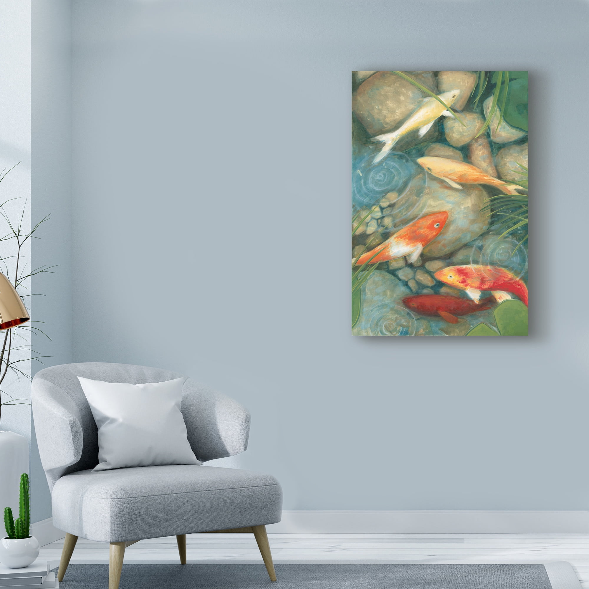 Trademark Fine Art 'Reflecting Koi I' Canvas Art by Megan Meagher