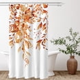 thumbnail image 4 of Orange Eucalyptus Shower Curtain Sets, Watercolor Leaves on The Top Plant with Floral Bathroom Decoration 36x72 Inch with Hooks, 4 of 6