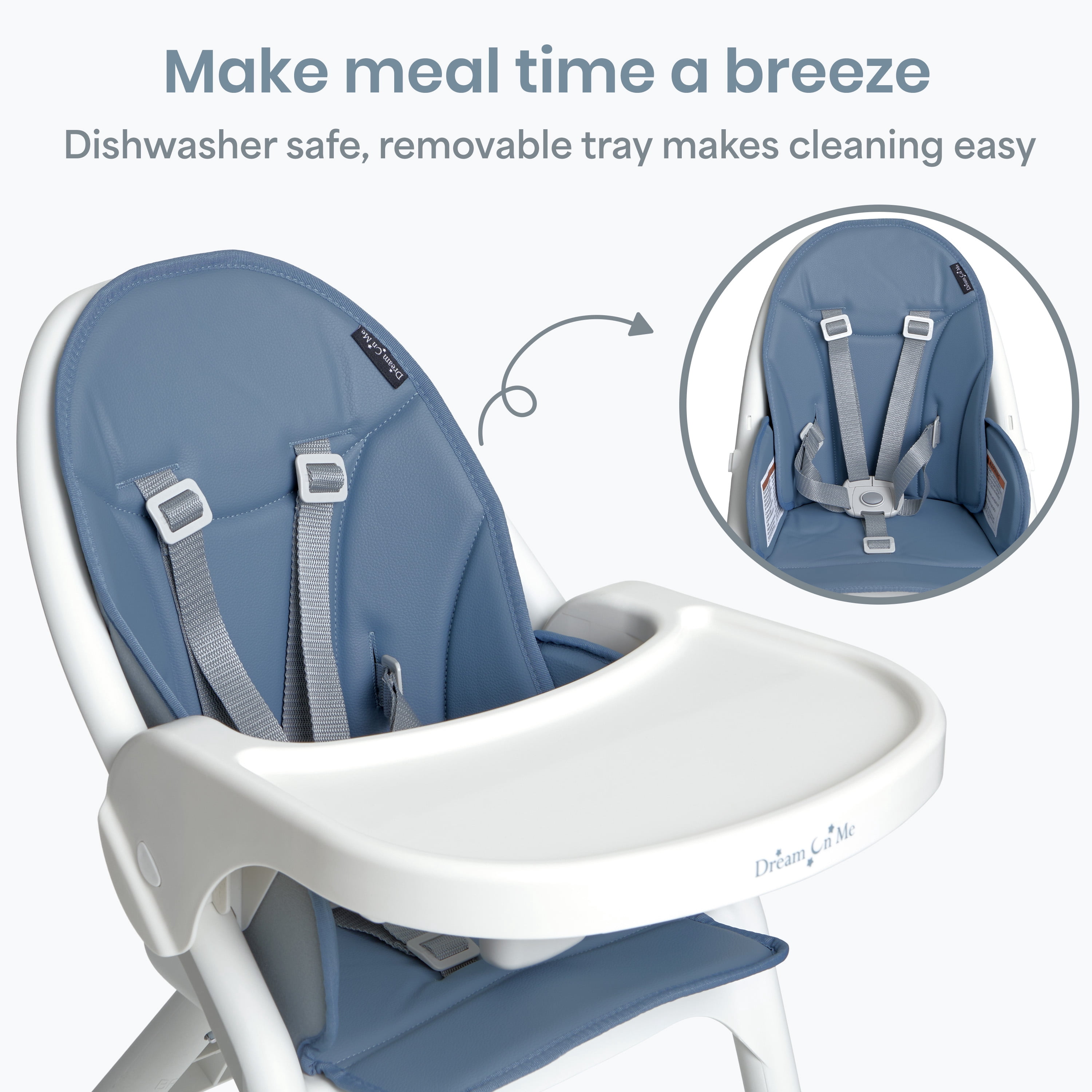 Dream On Me Chomper Champ 2-in-1 Highchair, Blue