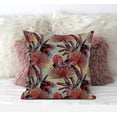 thumbnail image 3 of 18â€ Red Yellow Tropical Zippered Suede Throw Pillow, 3 of 3