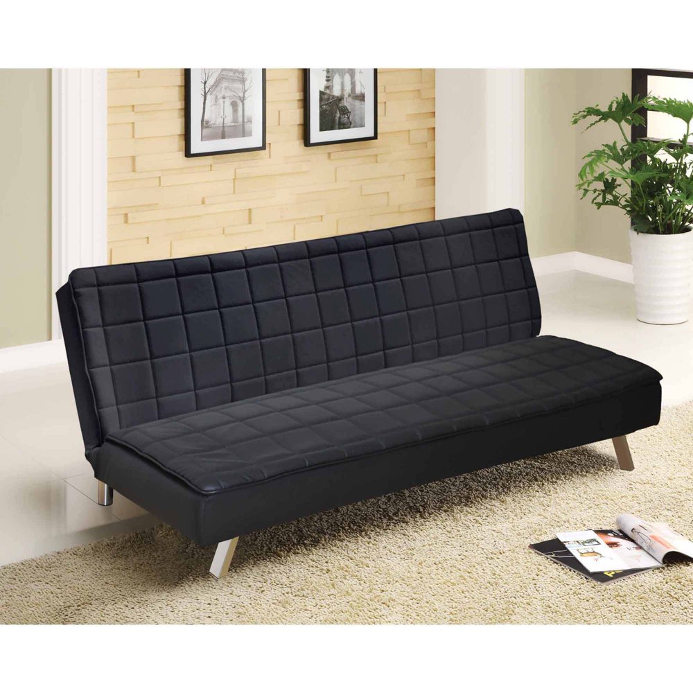 Urban Shop Hilary Memory Foam Faux Leather Futon, Multiple Colors