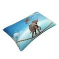 thumbnail image 3 of Naloa Elephant Giraffe Overcomes Fear By Walking On High Rope Pillowcase, Throw Pillowcase, Wrinkle-Free, Stain-Resistant with Hidden Zipper for Bedroom Sofa - 16"x24", 3 of 9