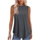 thumbnail image 2 of Camiseta sin mangas para mujer,Camiseta sin mangas de color liso para mujer, cuello redondo, mezcla elástica informal, para uso diario y en casa, sopatenor, 2 of 8