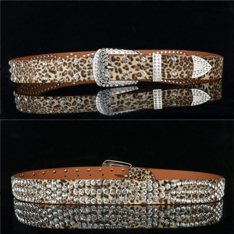Cowgirl Studded Glitter Waistband Rhinestone Belt PU Leather  display picture 2