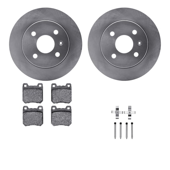 Dynamic Friction Company Rear Brake Rotors with 5000 Euro Ceramic Brake Pads includes Hardware 6612-92019