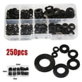thumbnail image 1 of 250 Anneaux Plats en Plastique Noir Kit de Réparation Joint de Classification M2-M8, 1 of 8