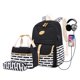 thumbnail image 1 of Mochila a rayas para estudiantes, mochila escolar para niñas, mochila ligera de lona, ​​mochila para adolescentes con fiambrera, bolsa de lápices, 1 of 5