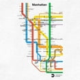 thumbnail image 2 of Tee Luv Men's Manhattan NYC MTA Subway Map White and Red Ringer Tee Shirt (M), 2 of 3