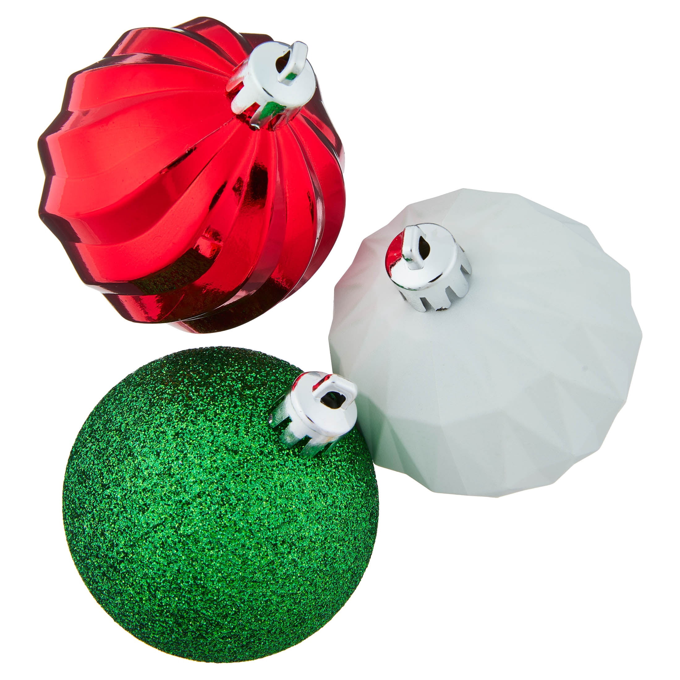 24-Count Red/Green/White Ball Shatterproof Christmas Ornaments, 2.8", by Holiday Time