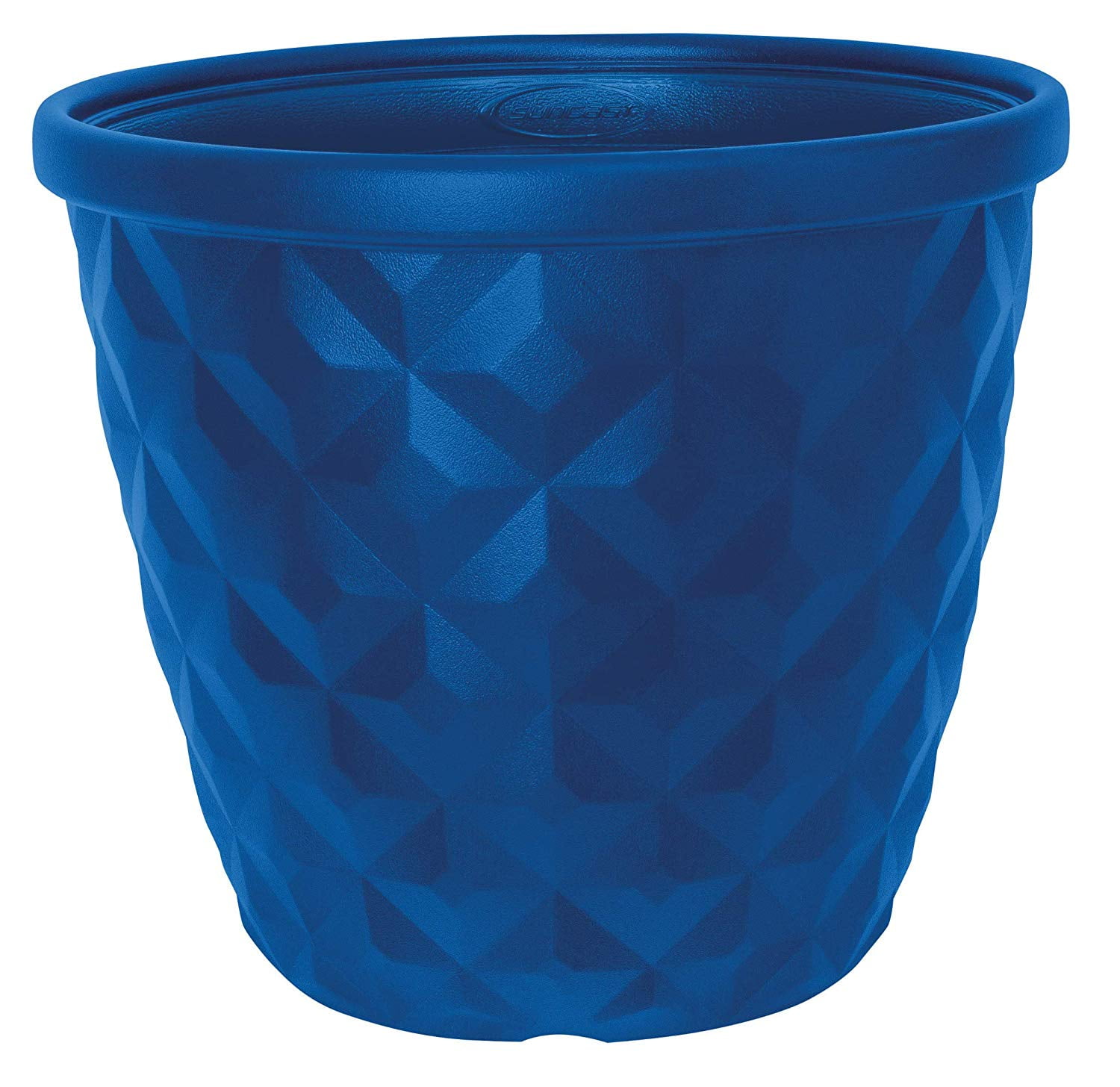 Suncast 16 Inch Pinehurst Decorative Modern Resin Garden Planter (2 Pack), Blue