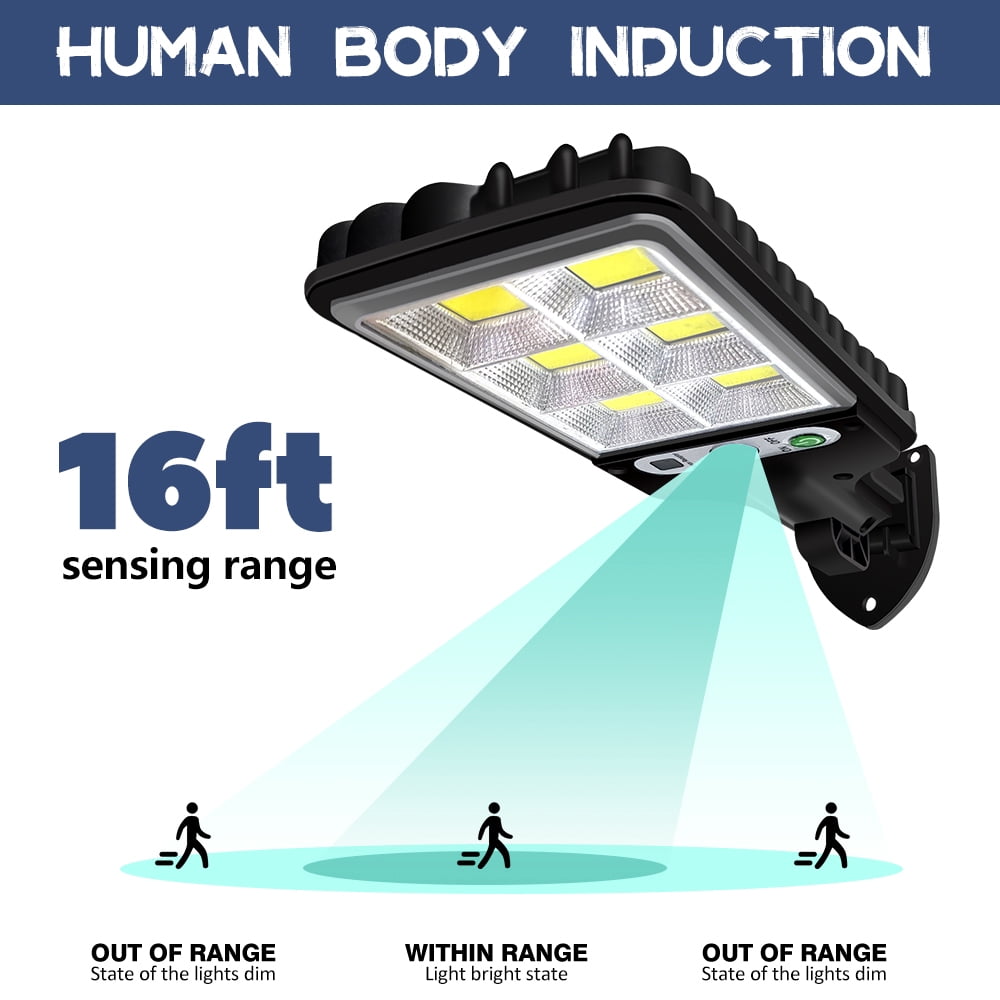 MDHAND 4PCS Solar Street Light, 600W LED Solar Lights Outdoor Street PIR Motion Sensor Outdoor Garden Wall Lamp with Remote Controlfor Park, Garden,Courtyard, Street, Walkway, Deck Waterproof