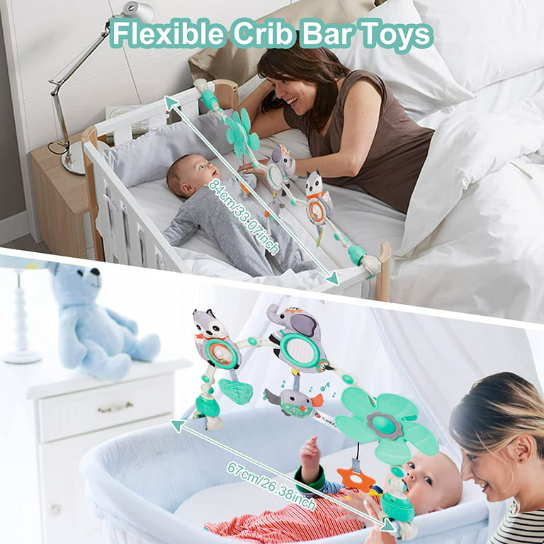 Bow shaped baby carriage toys: crib, music animal mobile music
